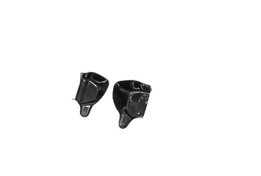 Carbon air scoops BMW m2 f87 m3 f80 m4 f82  top side view on table from far