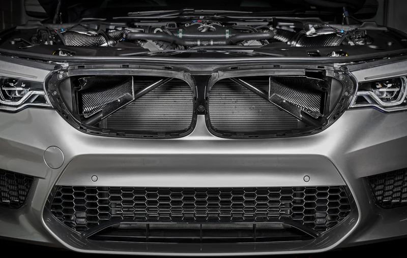 BMW M5 F90 M8 F92 Carbon fiber air intake scoops install no grill