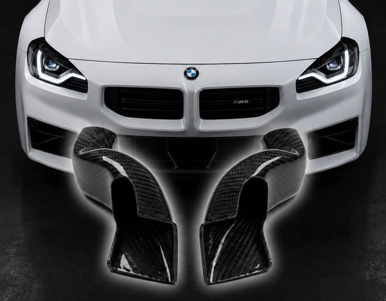 BMW G87 M2 Carbon Fiber Intake Air Scoops / Duct / Front Mount Black