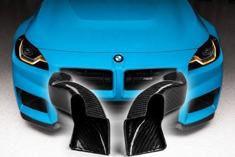Single Turbo BMW G87 M2 Carbon Fiber Intake Air Scoops / Duct / Front Mount Black